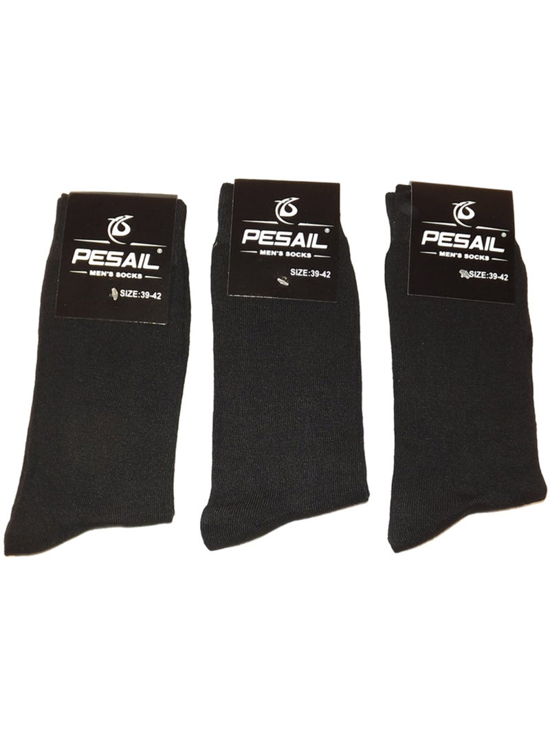 Chaussettes en coton lot de 3 paires Noir - Kiabi