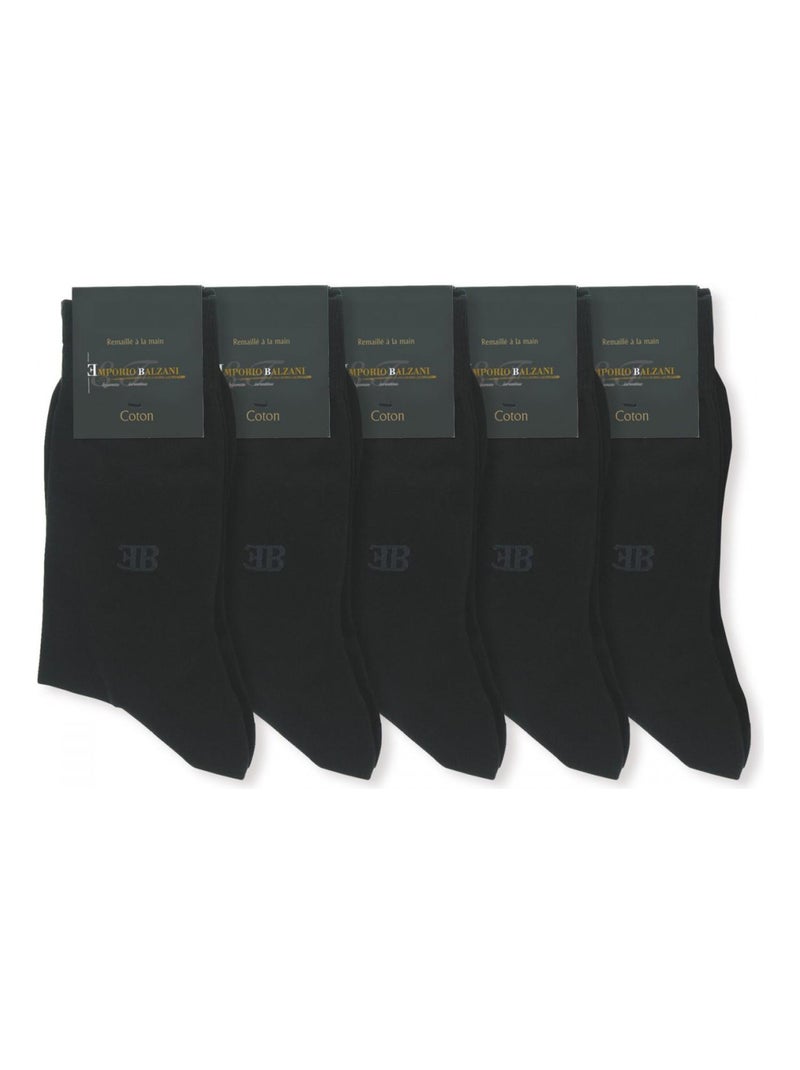 Chaussettes en coton LOT DE 5 PAIRES Noir - Kiabi