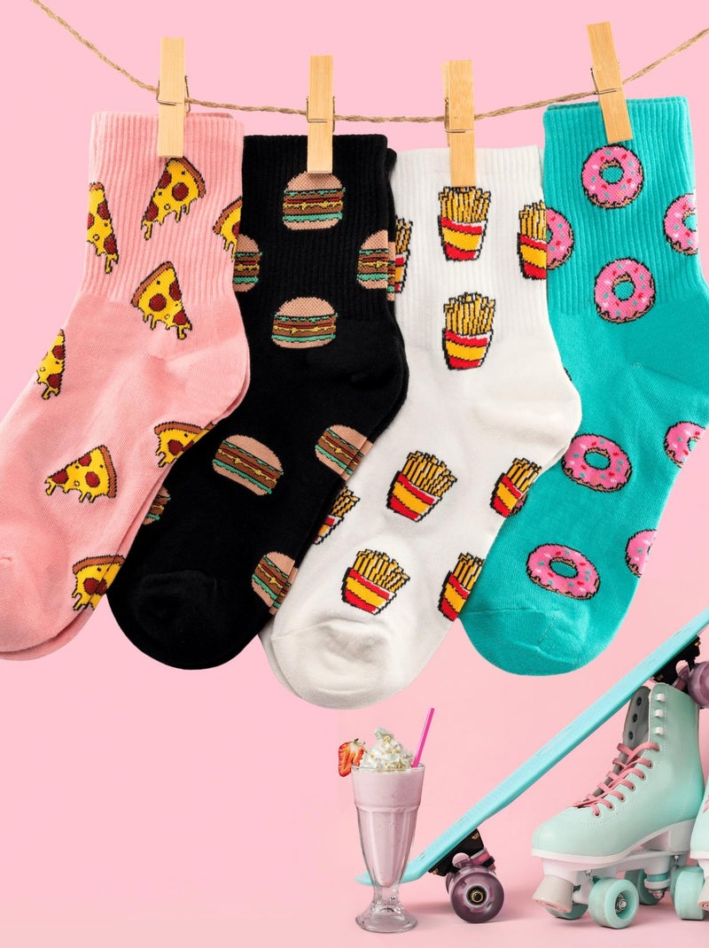 Chaussettes En Coton Nourriture- Sockup- 36-44 Multicolore - Kiabi