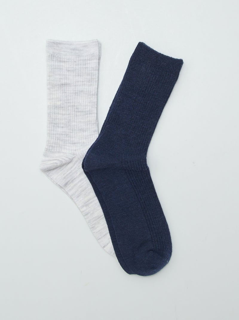 Chaussettes en laine Bleu - Kiabi