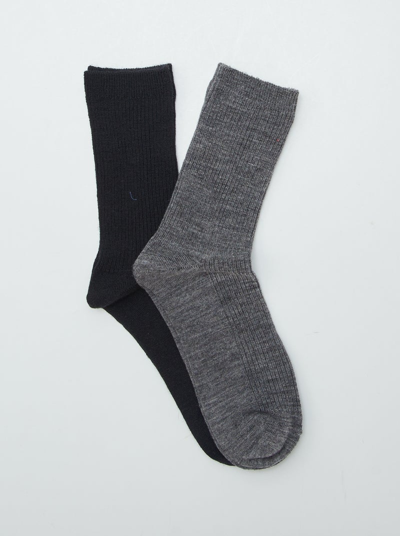 Chaussettes en laine Noir - Kiabi