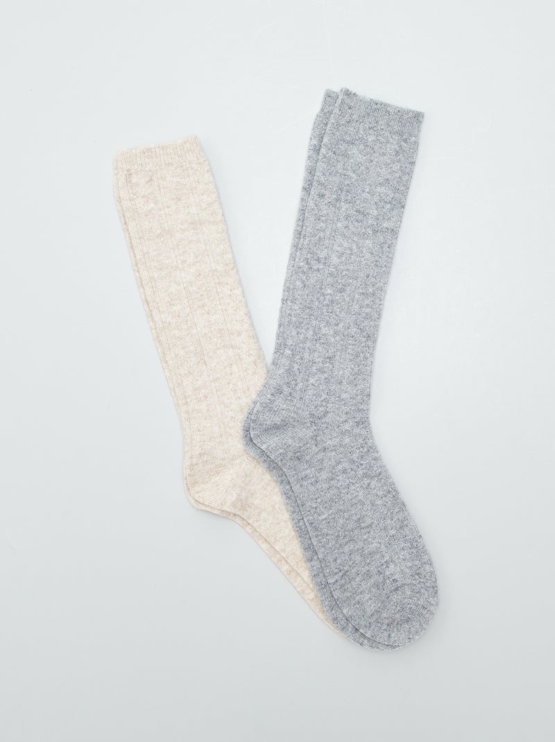 Chaussettes en maille torsadée LOT BEIGE - Kiabi