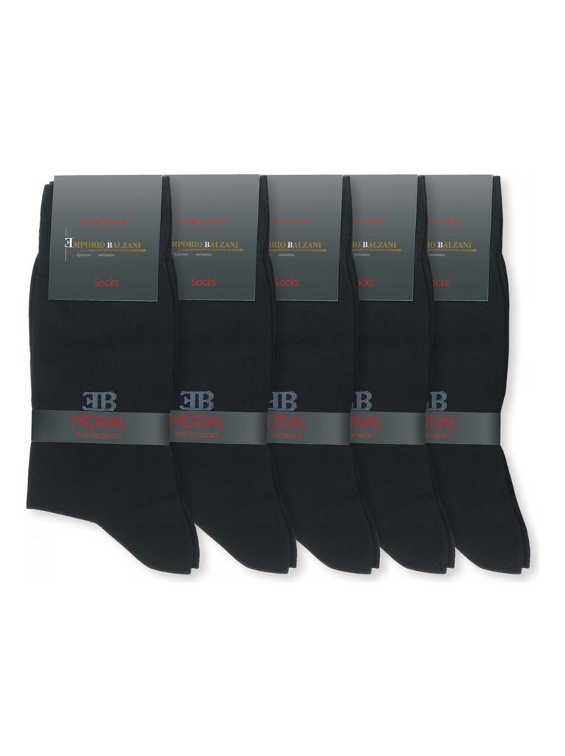 Chaussettes en modal LOT DE 5 PAIRES Noir - Kiabi