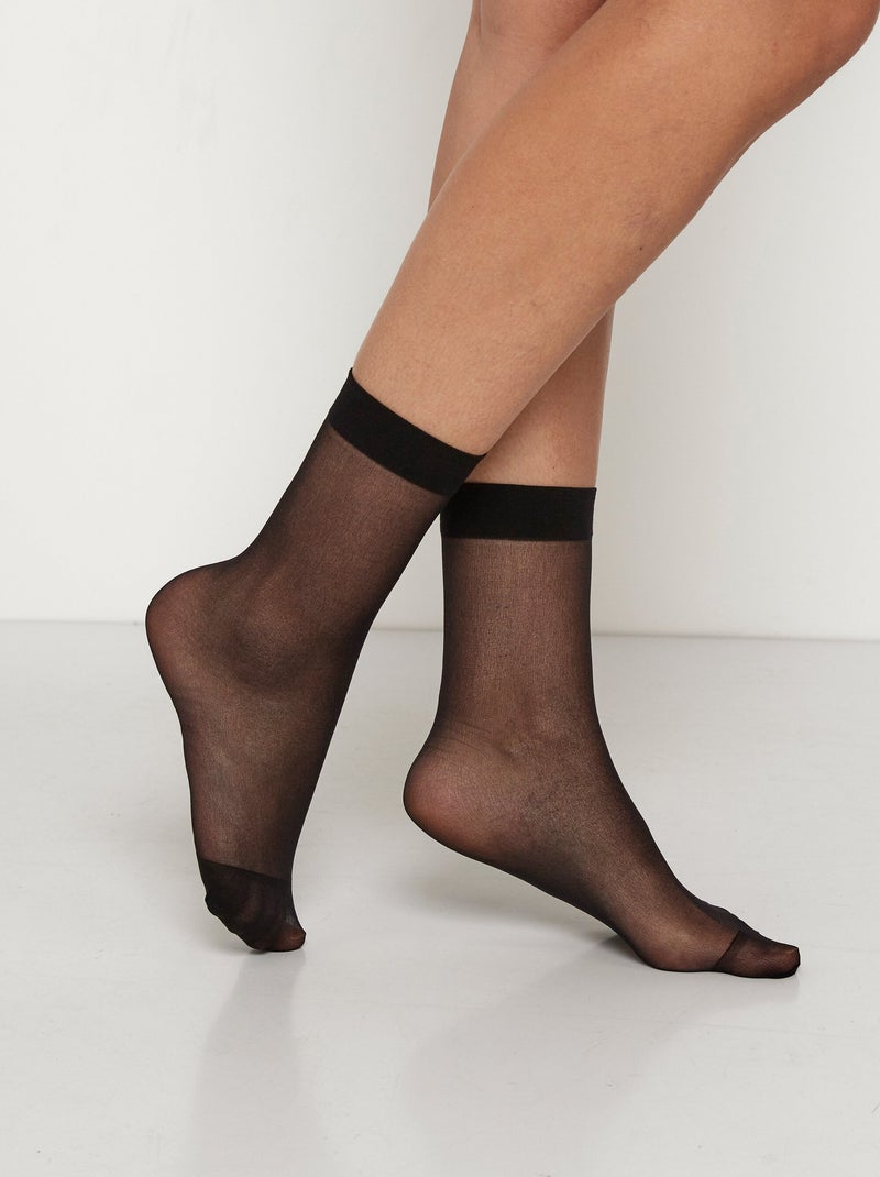 Chaussettes en voile mousse Noir - Kiabi