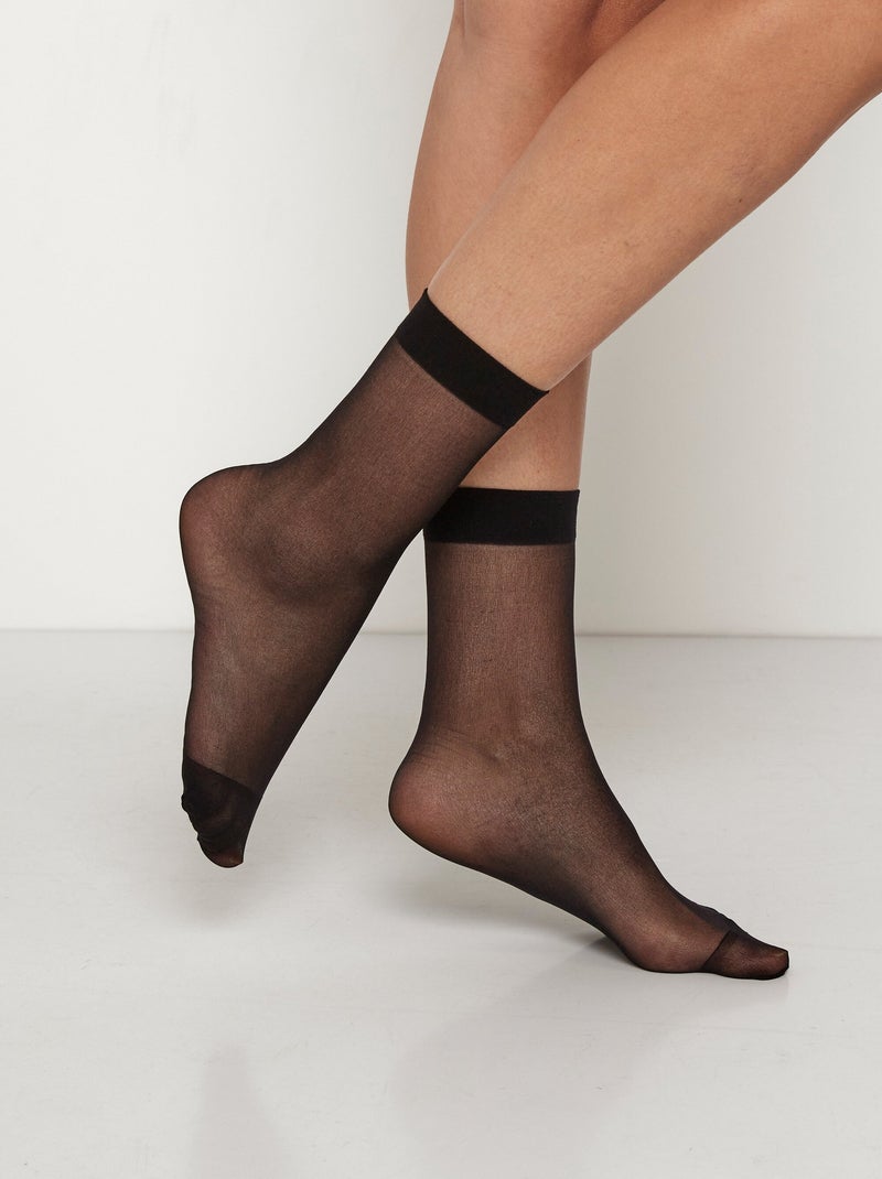 Chaussettes en voile mousse Noir - Kiabi