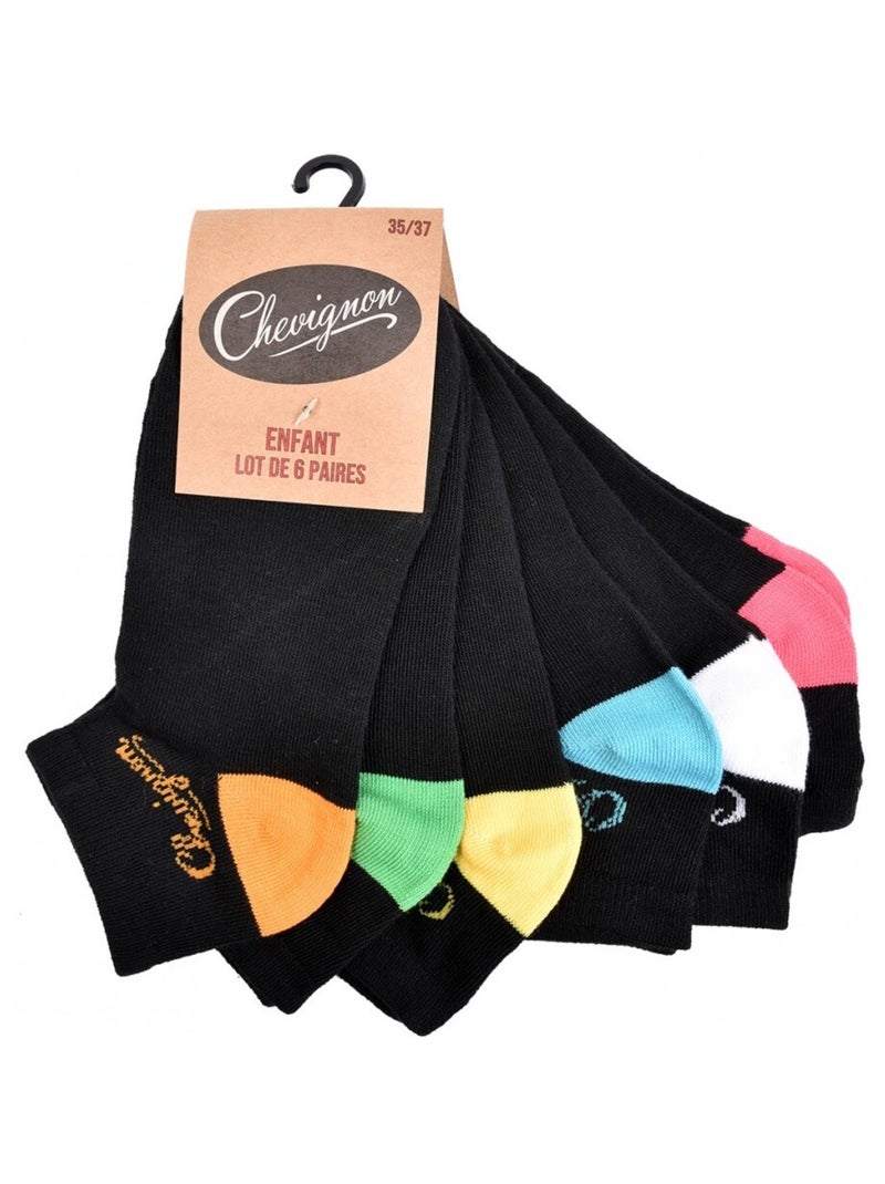 Chaussettes Enfant CHEVIGNON - Pack de 6 Noir - Kiabi