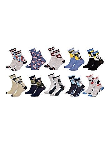 Chaussettes enfant DISNEY en Coton- Pack de 10
