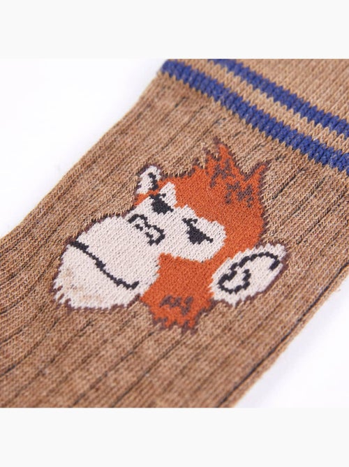 Chaussettes enfant en coton lot de 5 rayures singe renforcées - vidaxl - Kiabi