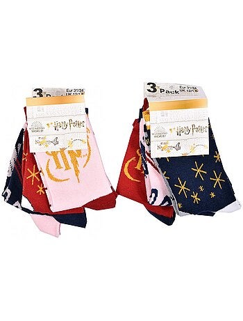 Chaussettes Enfant HARRY POTTER fantaisie -Assortiment modèles photos selon arrivages- - Pack de 9