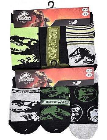 Chaussettes Enfant JURASSIC WORLD fantaisie -Assortiment modèles photos selon arrivages- - Pack de 9