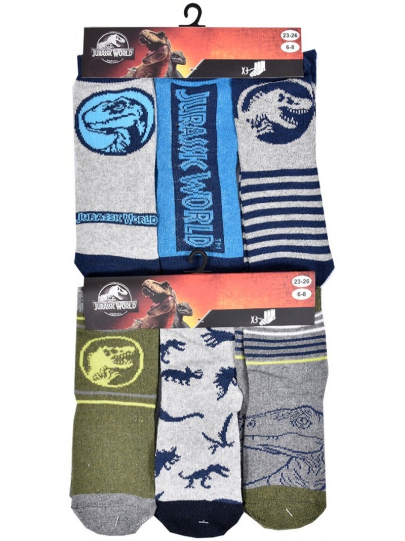 Chaussettes Enfant JURASSIC WORLD fantaisie -Assortiment modèles photos selon arrivages- - Pack de 9 Multicolore - Kiabi