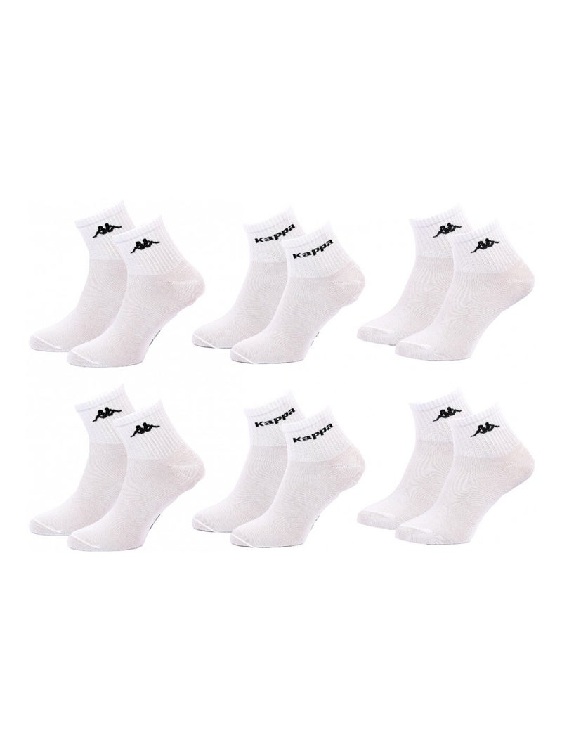 Chaussettes Enfant KAPPA QUARTER - Pack de 6 Blanc - Kiabi