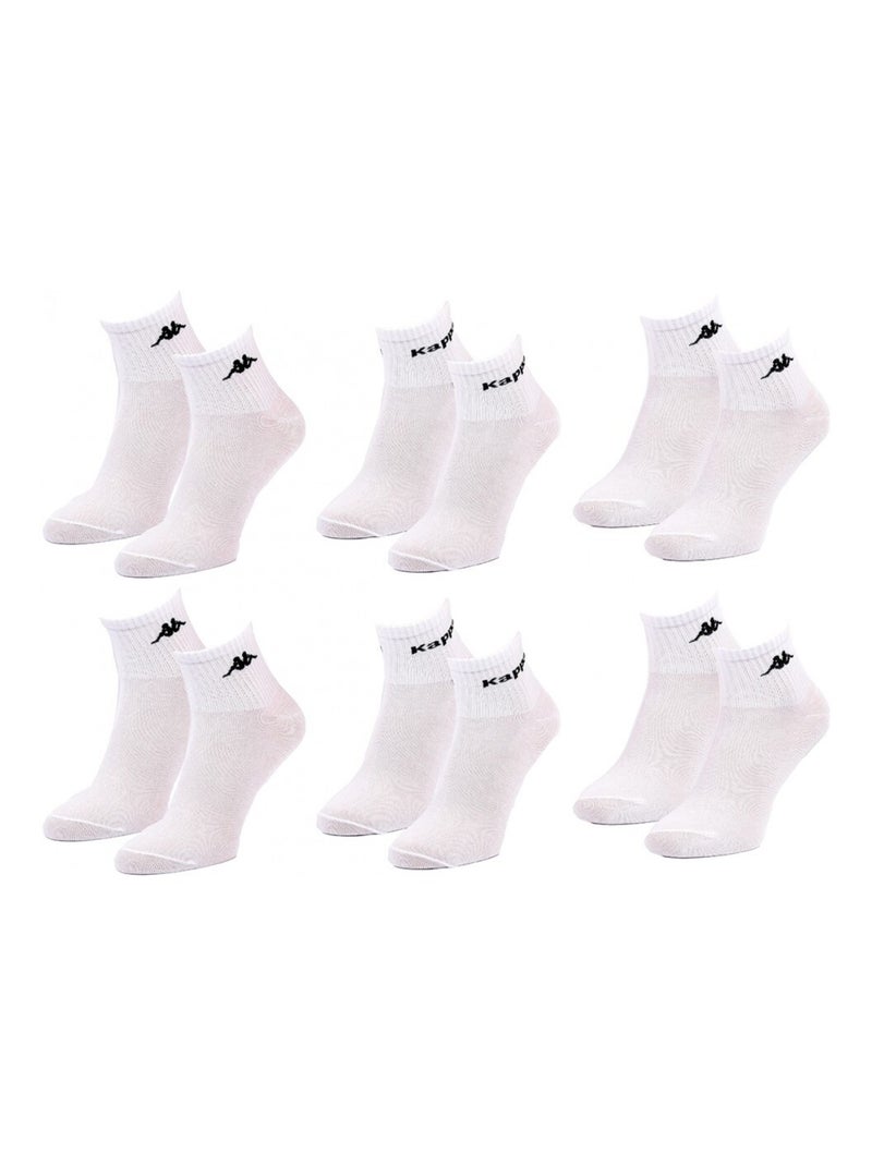 Chaussettes Enfant KAPPA QUARTER - Pack de 6 Blanc - Kiabi