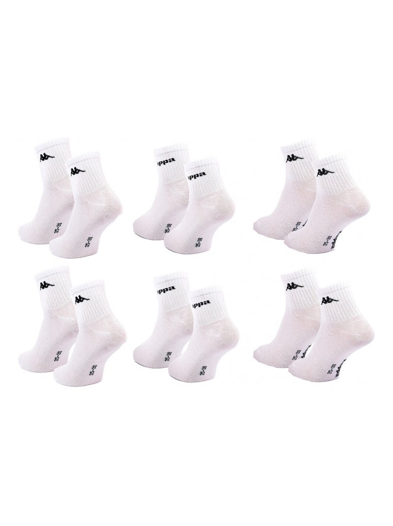 Chaussettes Enfant KAPPA QUARTER - Pack de 6 Blanc - Kiabi
