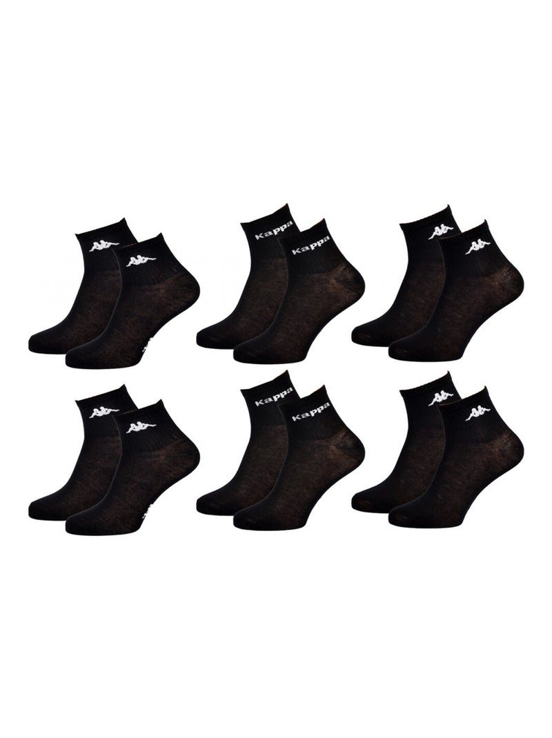 Chaussettes Enfant KAPPA QUARTER - Pack de 6 Noir - Kiabi