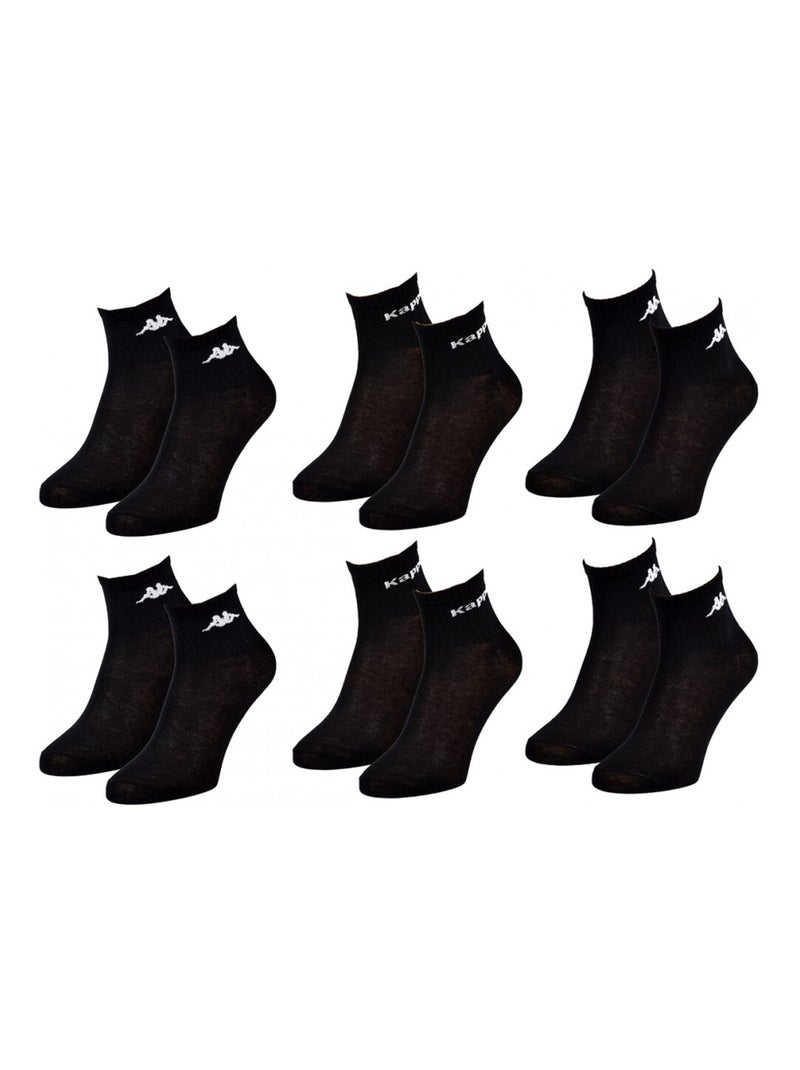 Chaussettes Enfant KAPPA QUARTER - Pack de 6 Noir - Kiabi