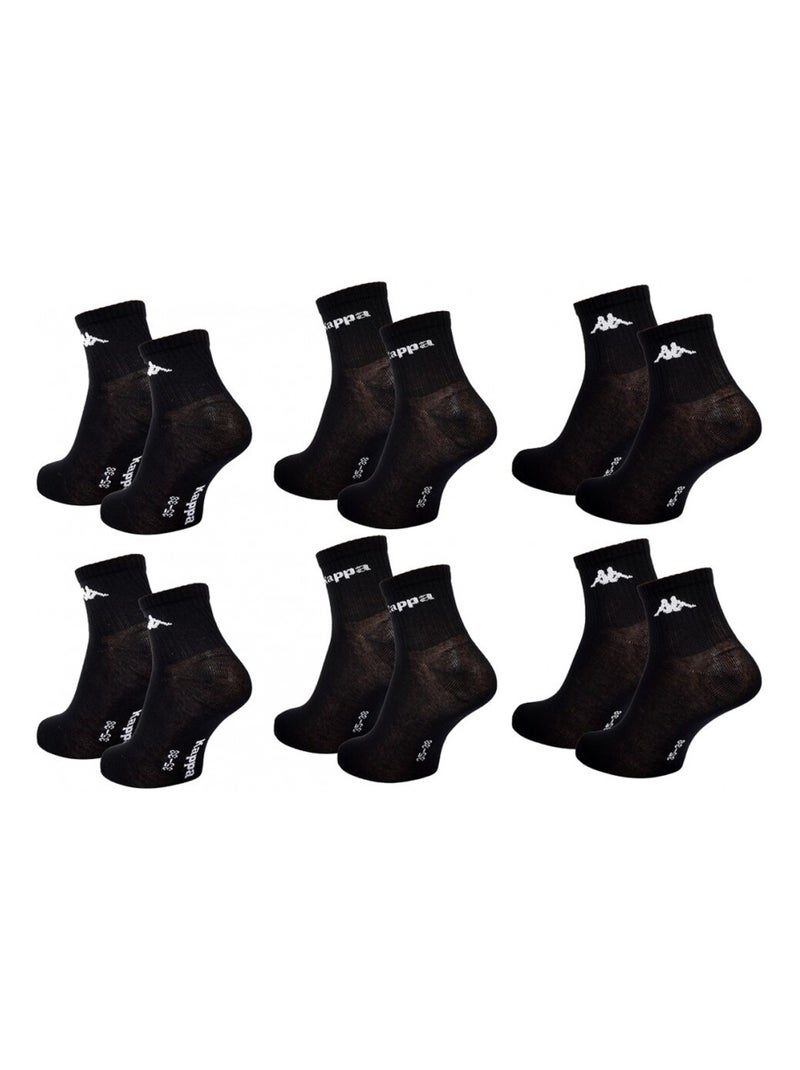 Chaussettes Enfant KAPPA QUARTER - Pack de 6 Noir - Kiabi