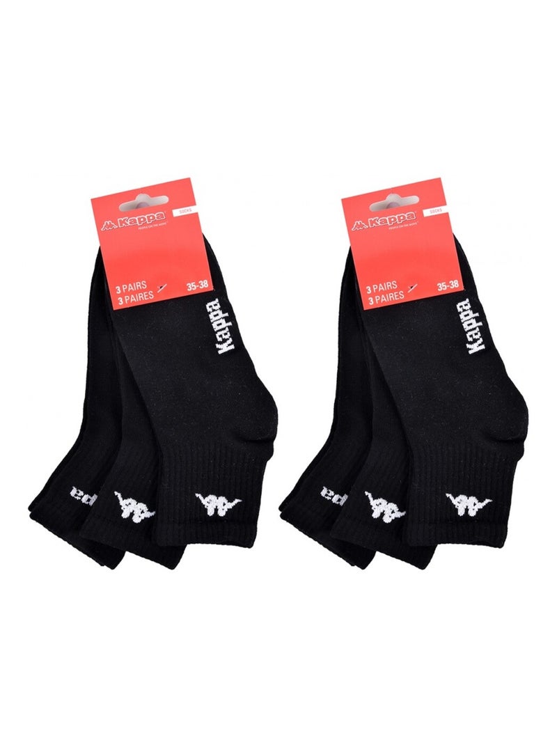 Chaussettes Enfant KAPPA QUARTER - Pack de 6 Noir - Kiabi
