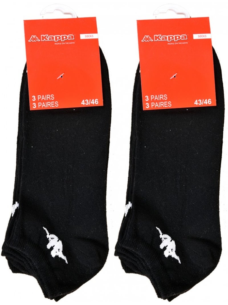 Chaussettes Enfant KAPPA Socquettes Tiges courtes - Pack de 6 Noir - Kiabi