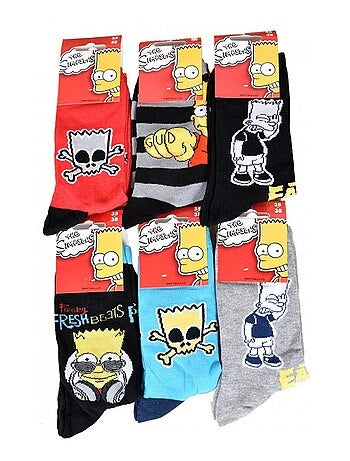 Chaussettes Enfant Licence Simpsons fantaisie- Pack de 6