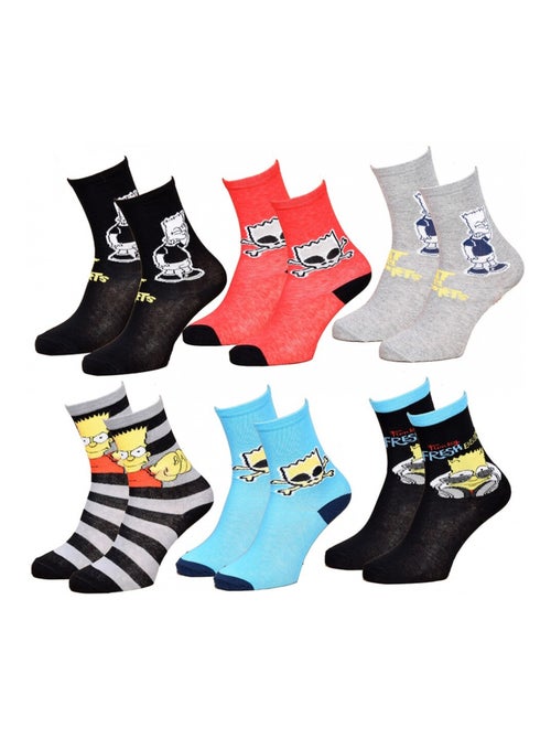 Chaussettes Enfant Licence Simpsons fantaisie- Pack de 6 - Kiabi