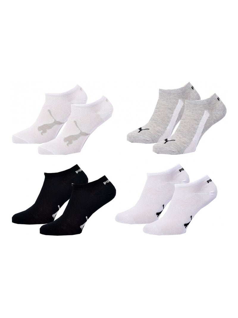 Chaussettes Enfant PUMA Socquettes - Pack de 4 Blanc Gris clair Noir - Kiabi
