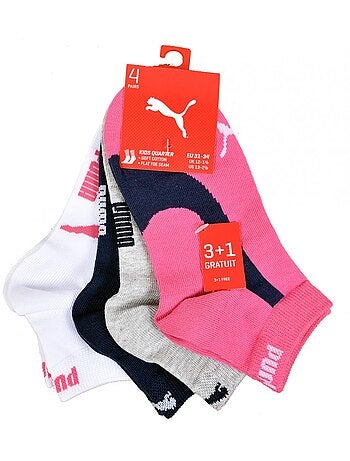 Chaussettes Enfant PUMA Socquettes Tiges 2 Tiers QUARTER - Pack de 4