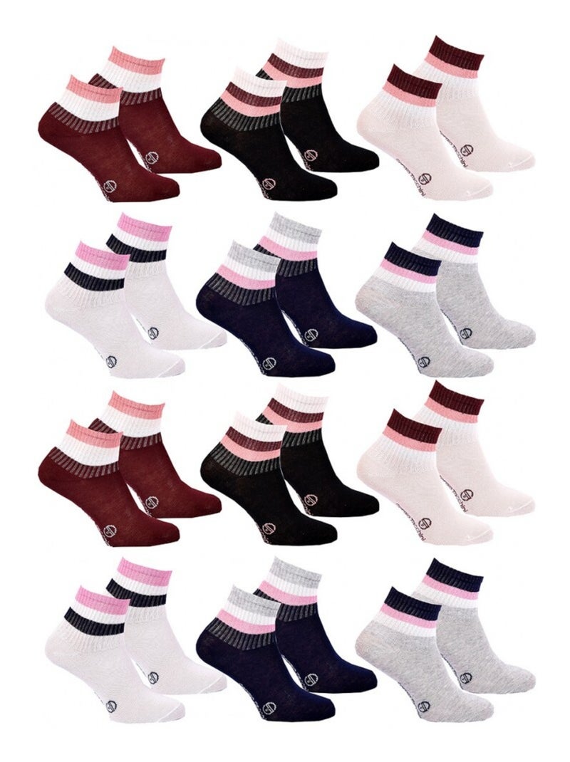 Chaussettes Enfant QUARTER SERGIO TACCHINI Lot de 12 - Pack de 12 Multicolore - Kiabi