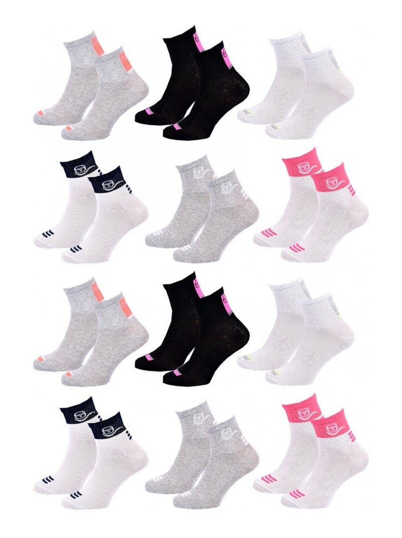 Chaussettes Enfant QUARTER SERGIO TACCHINI Lot de 12 - Pack de 12 Multicolore - Kiabi