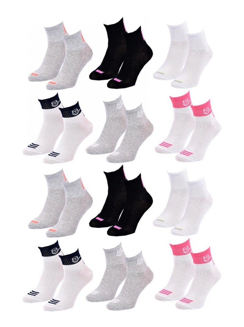Chaussettes Enfant QUARTER SERGIO TACCHINI Lot de 12 - Pack de 12 Multicolore - Kiabi