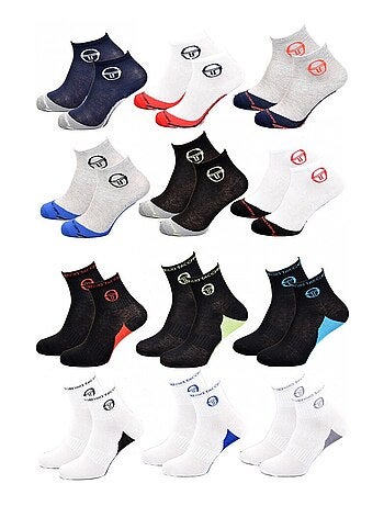 Chaussettes Enfant SERGIO TACCHINI Socquettes en Coton Majoritaire - Pack de 12
