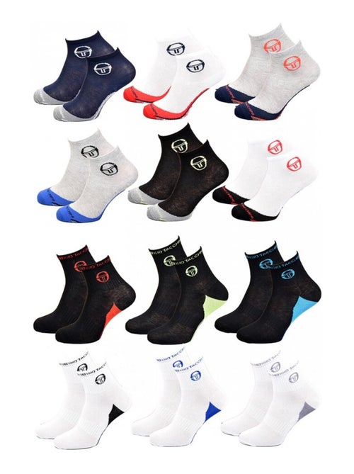 Chaussettes Enfant SERGIO TACCHINI Socquettes en Coton Majoritaire - Pack de 12 - Kiabi