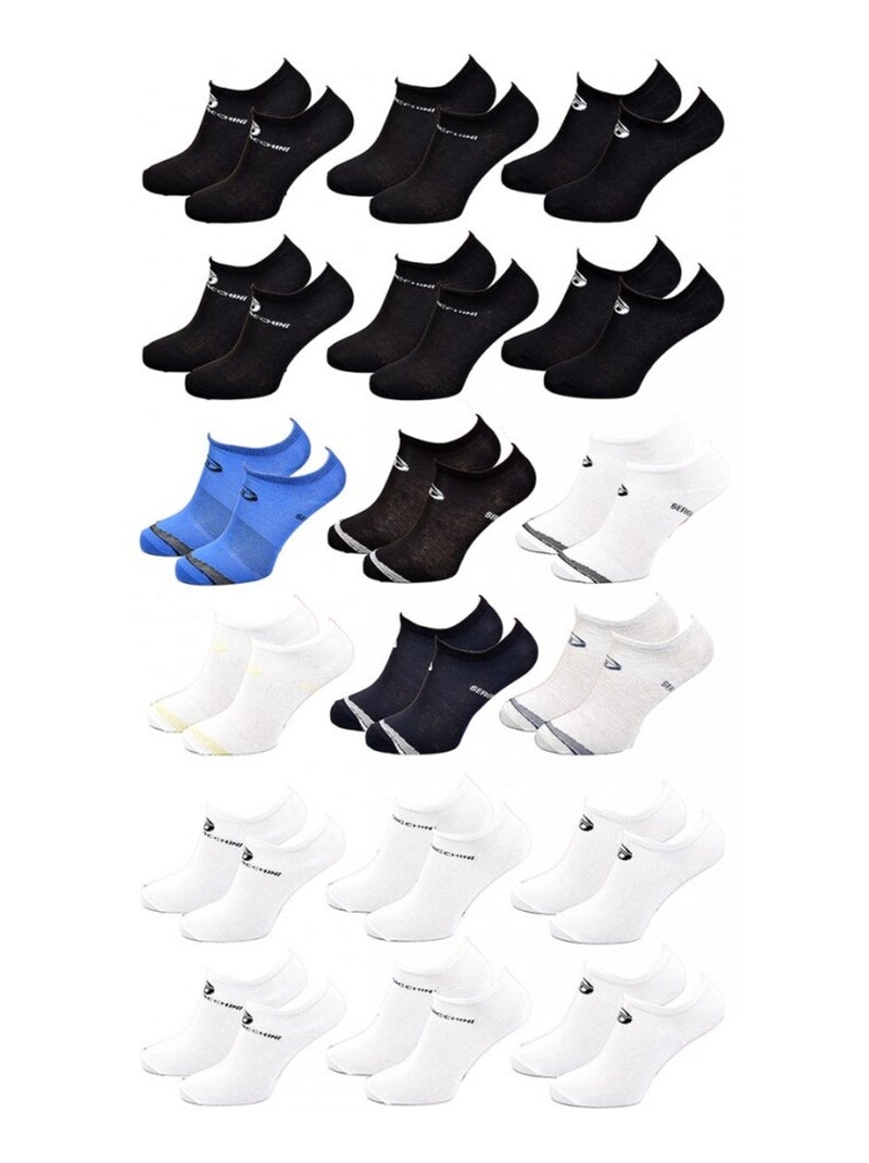 Chaussettes Enfant SERGIO TACCHINI Socquettes en Coton Majoritaire - Pack de 12 Multicolore - Kiabi