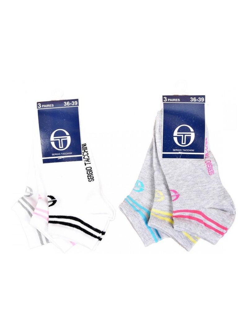 Chaussettes Enfant SERGIO TACCHINI Socquettes en Coton Majoritaire - Pack de 12 Multicolore - Kiabi