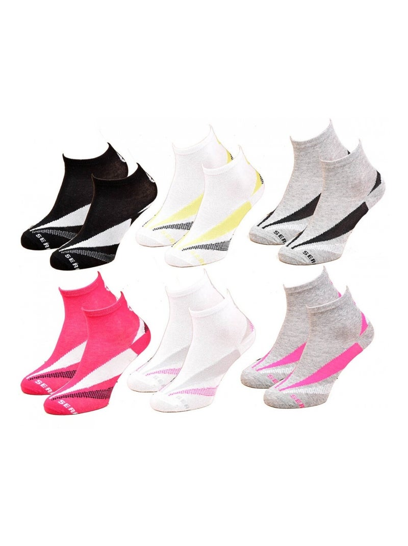 Chaussettes Enfant SERGIO TACCHINI Socquettes en Coton Majoritaire - Pack de 6 Multicolore - Kiabi