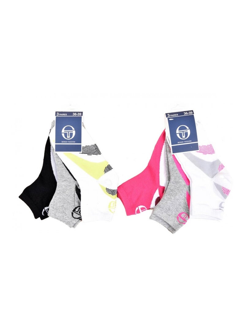 Chaussettes Enfant SERGIO TACCHINI Socquettes en Coton Majoritaire - Pack de 6 Multicolore - Kiabi