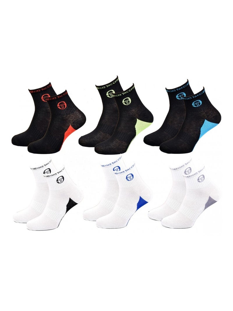 Chaussettes Enfant SERGIO TACCHINI Socquettes en Coton Majoritaire - Pack de 6 Multicolore - Kiabi