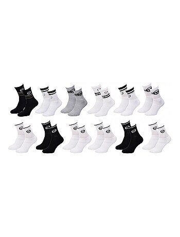 Chaussettes Enfant SERGIO TACCHINI TENNIS CREW Coton Majoritaire Confort et Qualité - Pack de 12