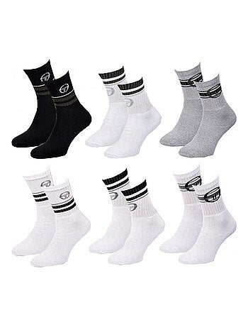 Chaussettes Enfant SERGIO TACCHINI TENNIS CREW Coton Majoritaire Confort et Qualité - Pack de 6