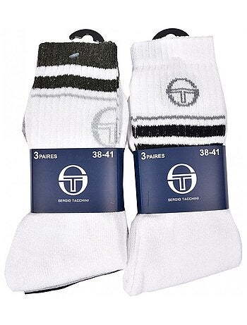 Chaussettes Enfant SERGIO TACCHINI TENNIS CREW Coton Majoritaire Confort et Qualité - Pack de 6