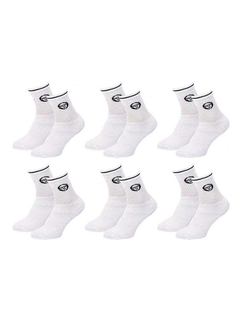 Chaussettes Enfant SERGIO TACCHINI TENNIS CREW Coton Majoritaire Confort et Qualité - Pack de 6 Multicolore - Kiabi