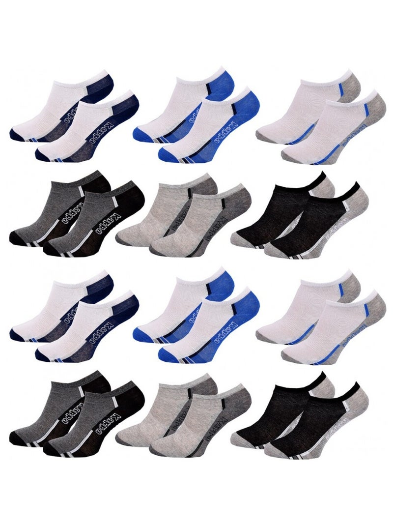 Chaussettes Enfant SNEAKER KAPPA - Pack de 12 Blanc Multicolore Gris - Kiabi
