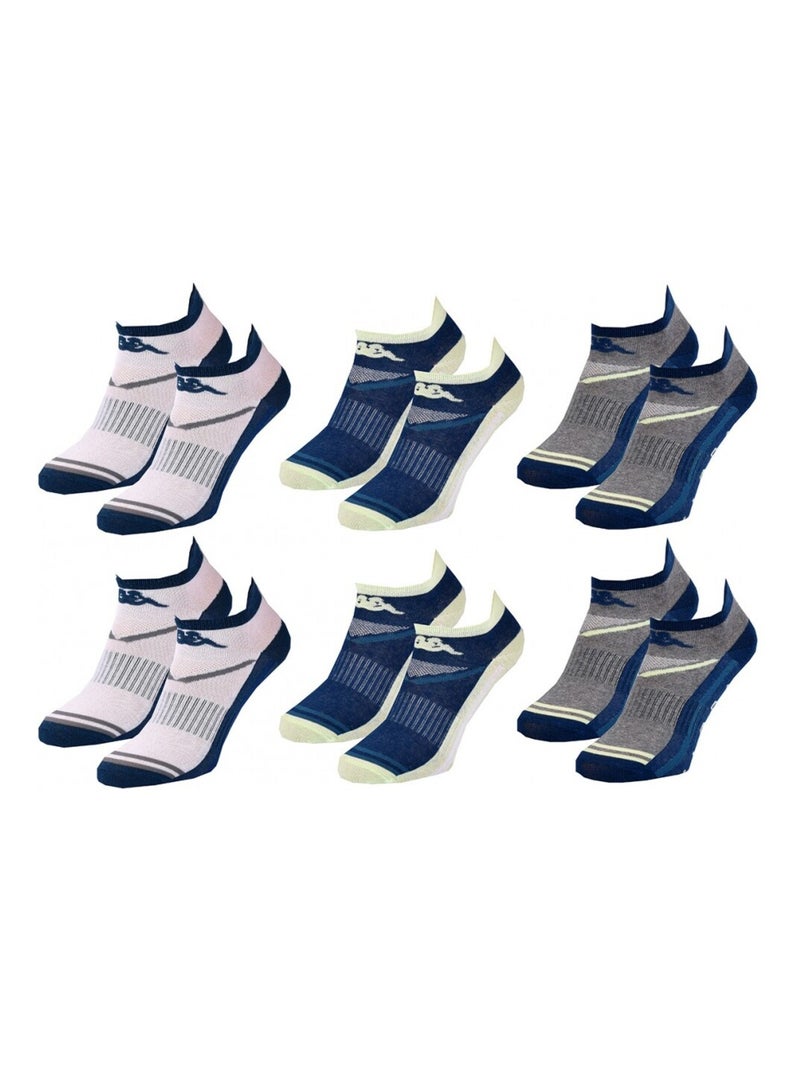 Chaussettes Enfant SNEAKER KAPPA - Pack de 6 Blanc Multicolore Gris - Kiabi