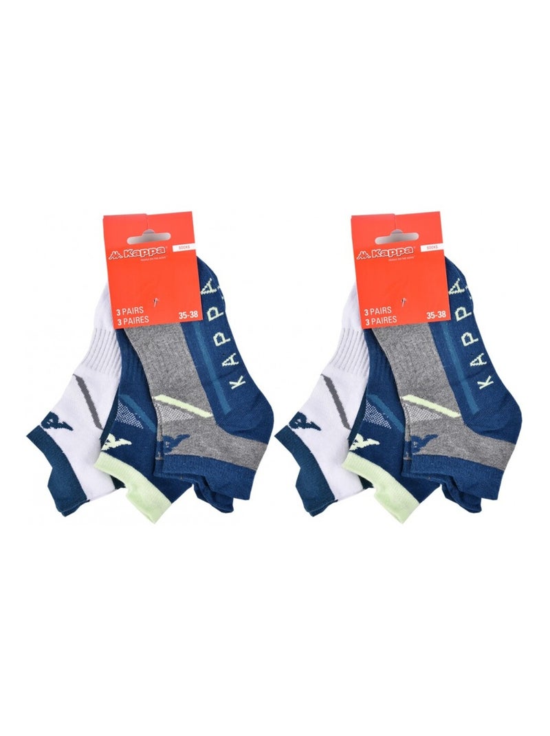 Chaussettes Enfant SNEAKER KAPPA - Pack de 6 Blanc Multicolore Gris - Kiabi