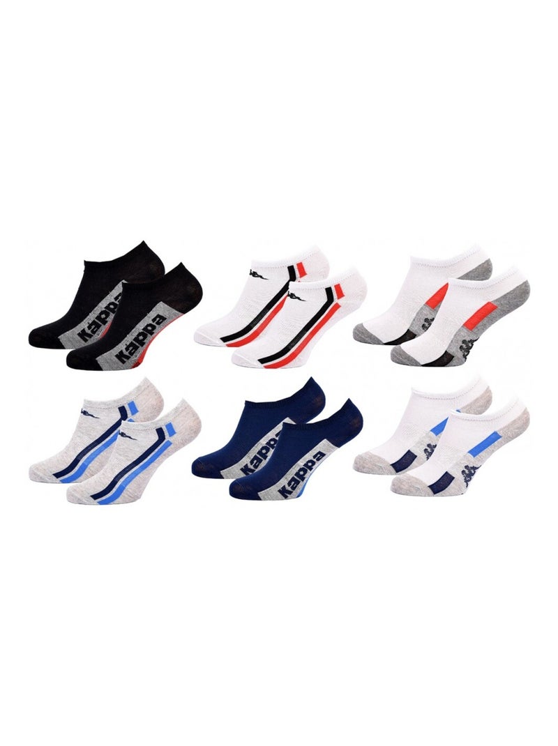 Chaussettes Enfant SNEAKER KAPPA - Pack de 6 Noir Multicolore Blanc - Kiabi