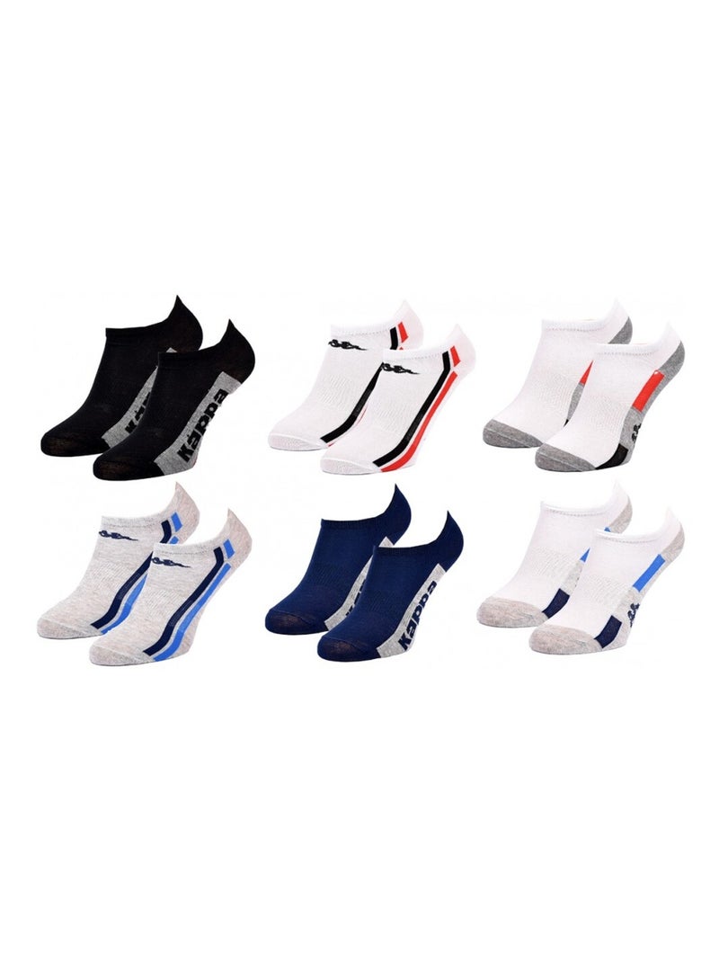 Chaussettes Enfant SNEAKER KAPPA - Pack de 6 Noir Multicolore Blanc - Kiabi