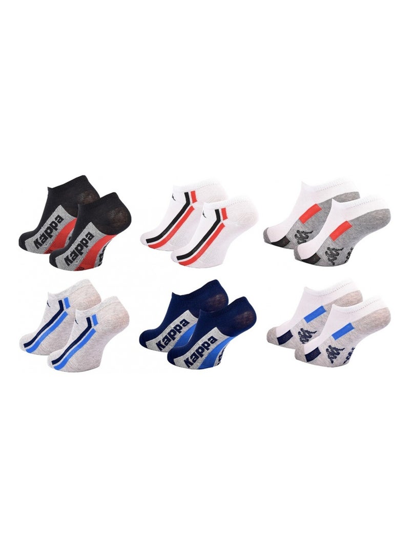 Chaussettes Enfant SNEAKER KAPPA - Pack de 6 Noir Multicolore Blanc - Kiabi