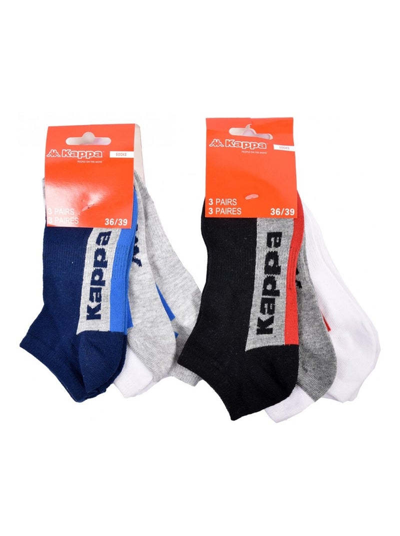 Chaussettes Enfant SNEAKER KAPPA - Pack de 6 Noir Multicolore Blanc - Kiabi