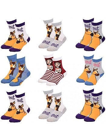 Chaussettes Enfant SPIRIT fantaisie -Assortiment modèles photos selon arrivages- - Pack de 9