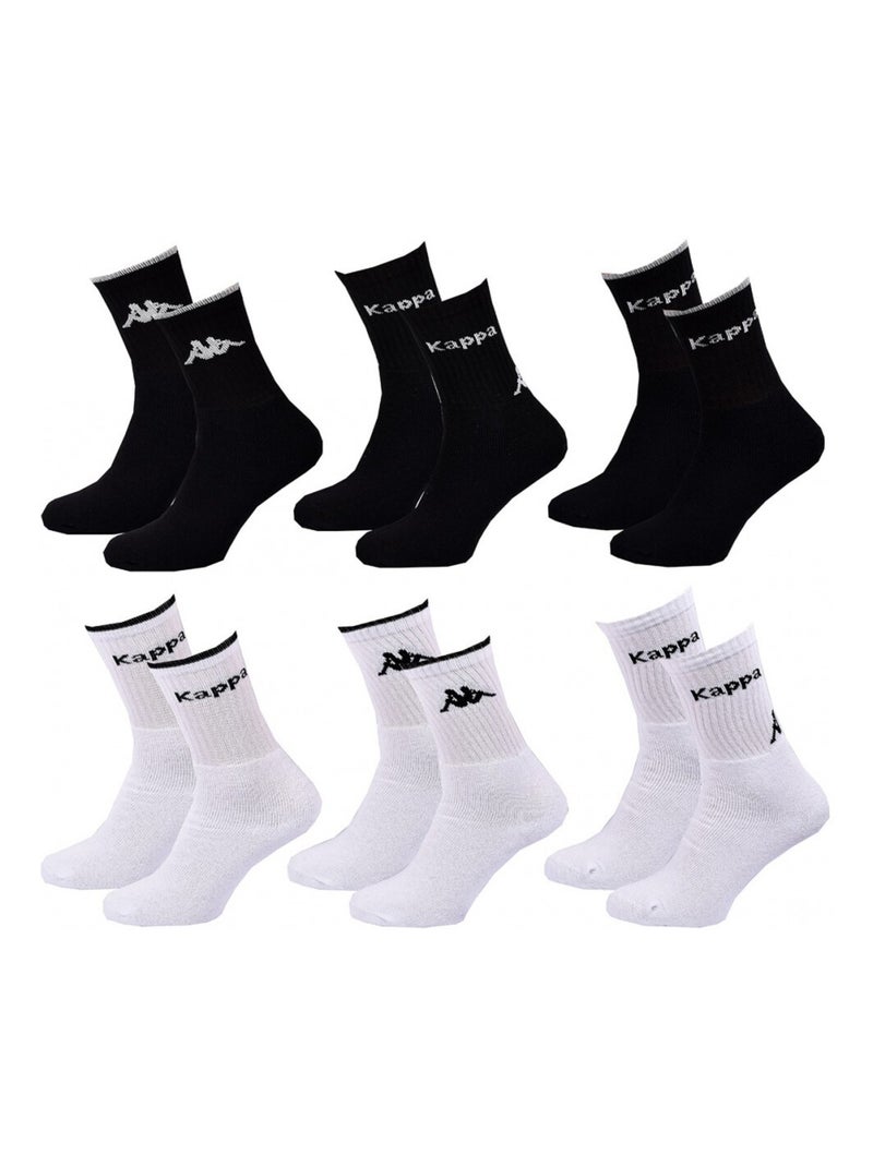 Chaussettes Enfant TENNIS KAPPA - Pack de 6 Noir Blanc - Kiabi